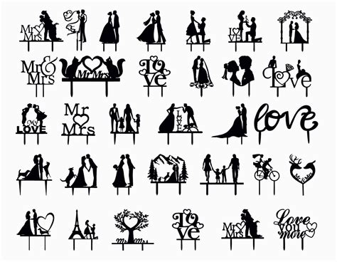 Download 527+ Wedding Cake Topper SVG Silhouette